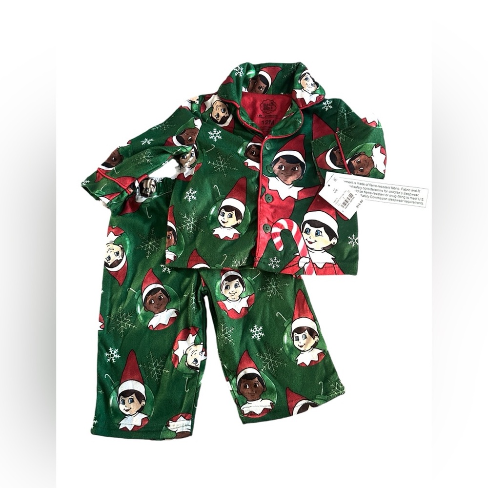 NWT Infant Elf on‎ a Shelf 2pc Christmas Pajama Set 12 Months